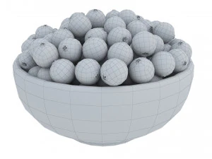 Berries in Wooden Bowls 3D Model