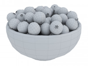 Berries in Wooden Bowls 3D Model