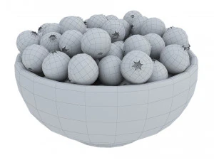 Berries in Wooden Bowls 3D Model
