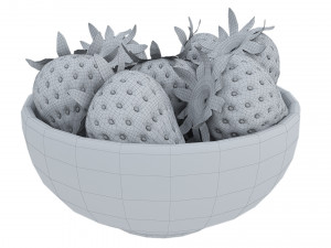 Berries in Wooden Bowls 3D Model