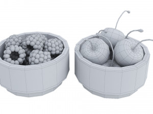 Berries in Bowls Modello 3D