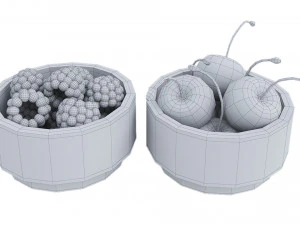 Berries in Bowls 3D Model