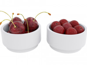 Berries in Bowls Modello 3D