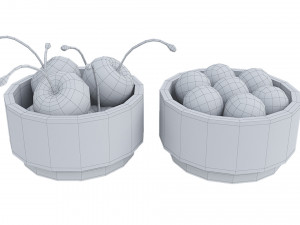 Berries in Bowls Modello 3D