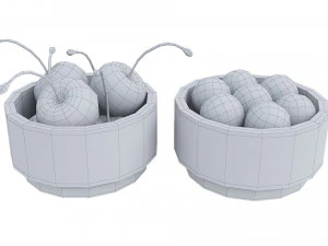 Berries in Bowls 3D Model