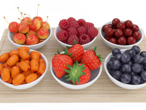 Berry Bowls 3D Model