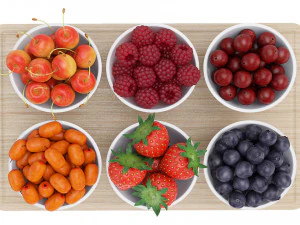 Berry Bowls 3D Model
