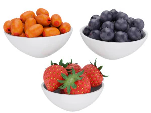 Berry Bowls 3D Model