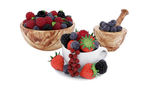 Berries 3D Model .c4d .max .obj .3ds .fbx .stl .blend 