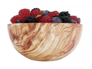 Olive Wood Berry Bowl 3D Model