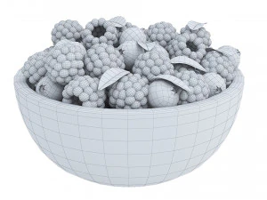 Olive Wood Berry Bowl 3D Model