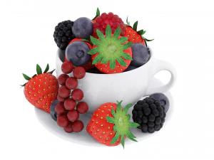 Cup of Berries 3D Model