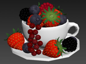 Cup of Berries 3D Model
