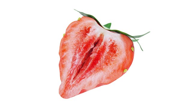 Strawberry half 3D 模型 .c4d .max .obj .3ds .fbx .stl .blend 