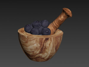 Blueberry Mortar and Pestle 3D 모델