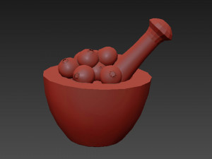 Blueberry Mortar and Pestle 3D 모델