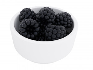 Blackberry white bowl Modelo 3D