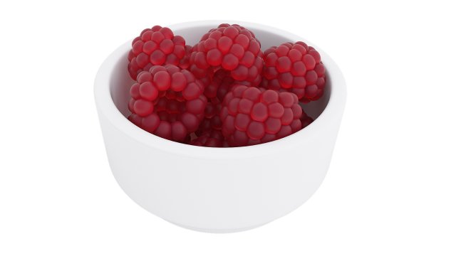 Raspberry white bowl Modelo 3D .c4d .max .obj .3ds .fbx .stl .blend 