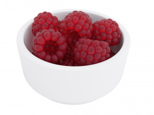 Raspberry white bowl 3D 模型