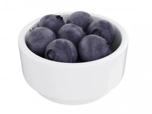 Blueberry white bowl 3D Model