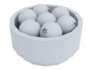 蓝莓白碗 3D 模型