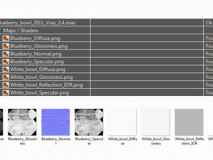 蓝莓白碗 3D 模型