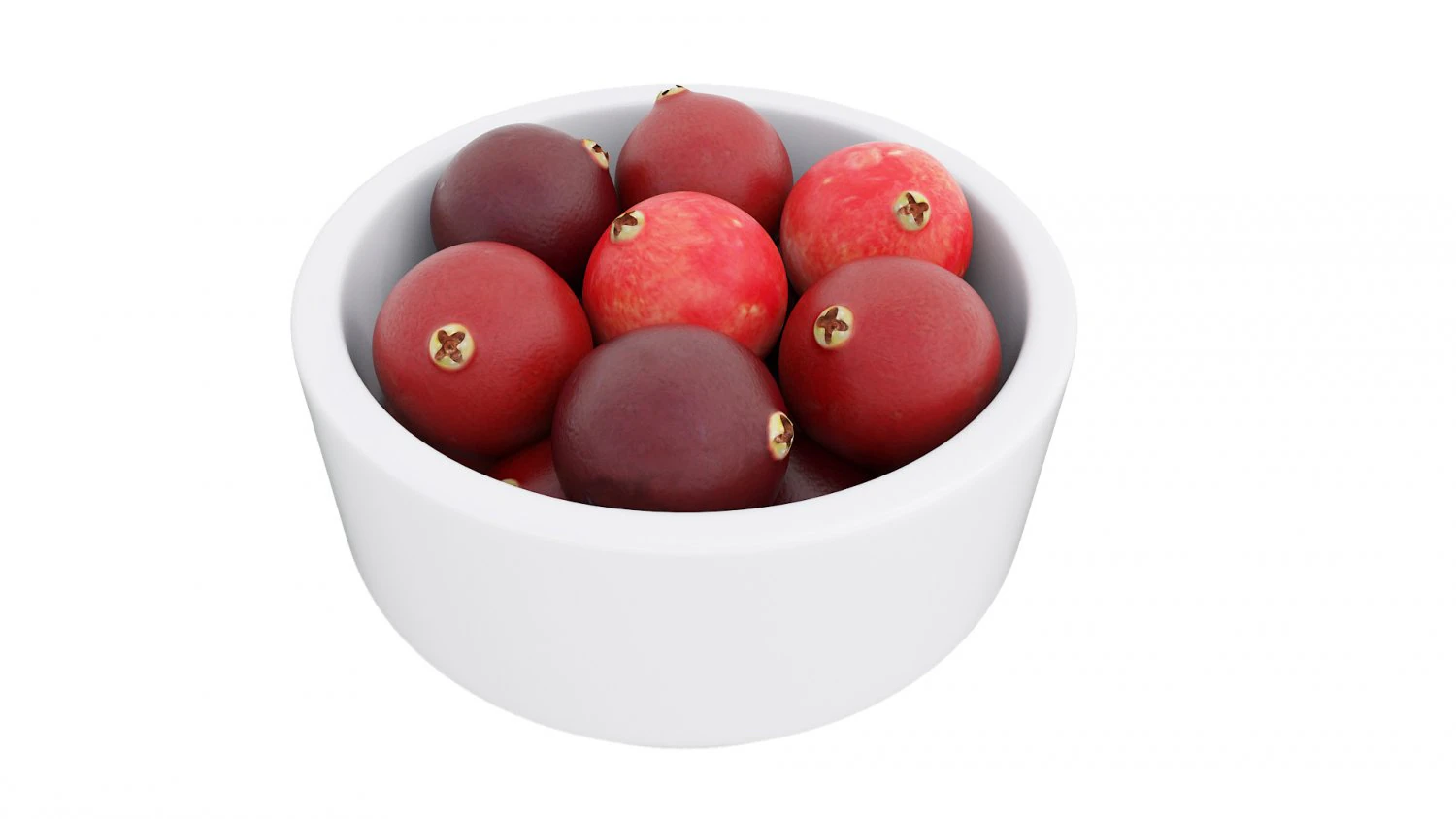Cranberry white bowl 3D Model .c4d .max .obj .3ds .fbx .stl .blend 