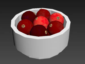 Cranberry white bowl 3D Model