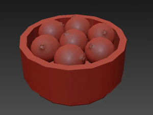 Cranberry white bowl 3D Model