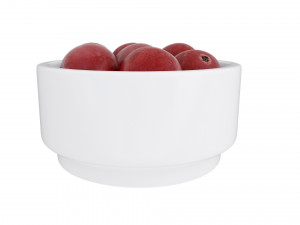 Red currant white bowl Modelo 3D
