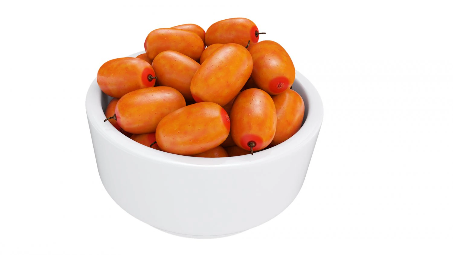 Sea-buckthorn white bowl 3D Model .c4d .max .obj .3ds .fbx .stl .blend 