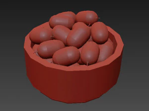 Sea-buckthorn white bowl 3D Model