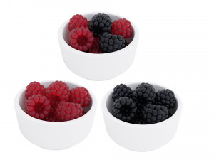 Berry white bowl collection Modelo 3D