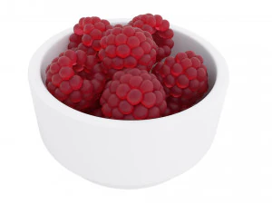 Berry white bowl collection 3D Model