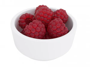 Berry white bowl collection 3D Model