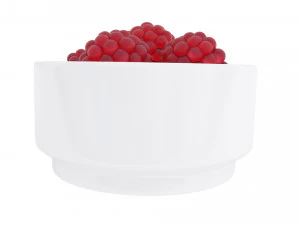 Berry white bowl collection 3D Model