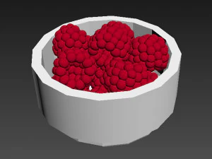 Berry white bowl collection 3D Model