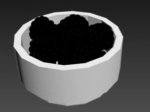 Berry white bowl collection 3D Model