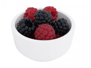 Berry white bowl collection 3D Model