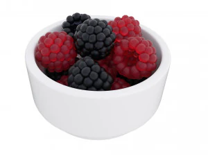 Berry white bowl collection 3D Model