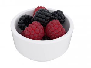 Berry white bowl collection 3D Model