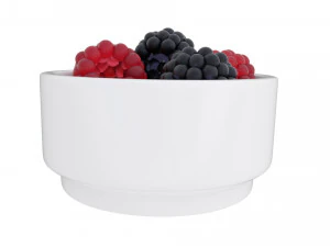 Berry white bowl collection 3D Model