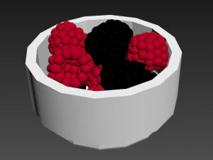 Berry white bowl collection 3D Model