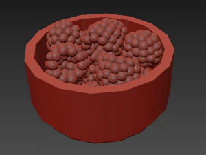 Berry white bowl collection 3D Model