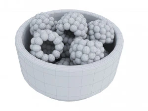 Berry white bowl collection 3D Model