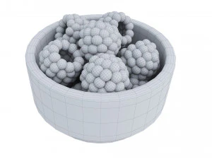 Berry white bowl collection 3D Model