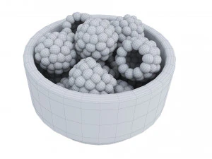 Berry white bowl collection 3D Model