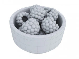 Berry white bowl collection 3D Model