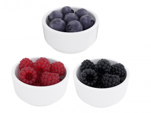 Berry white bowl collection 2 Modelo 3D