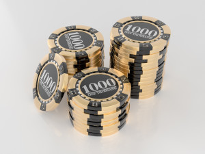 stack of casino chips Model 3D